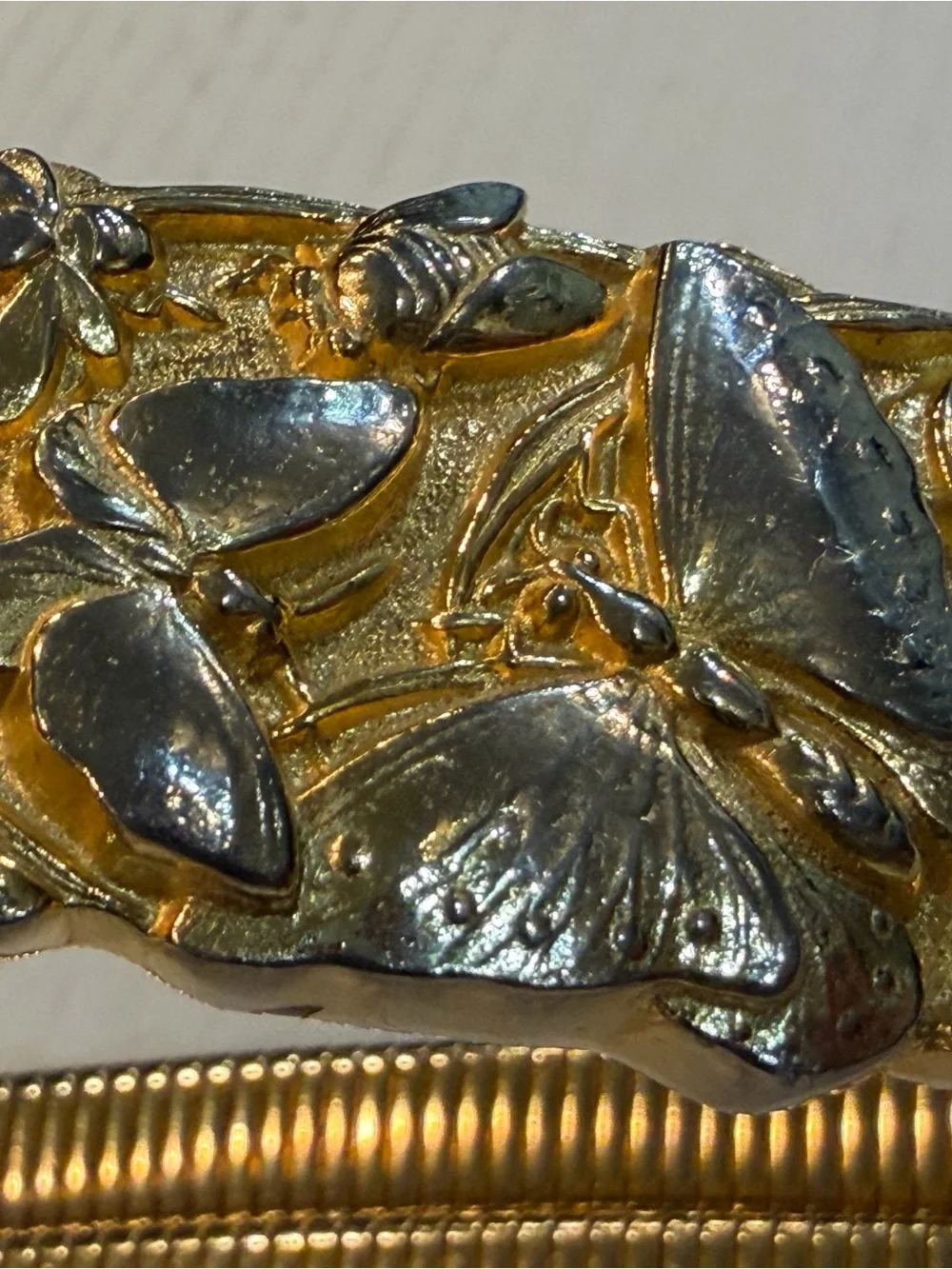 Vintage 1980s Judith Leiber Two-Tone GardenInsect Double Snake Chain Belt